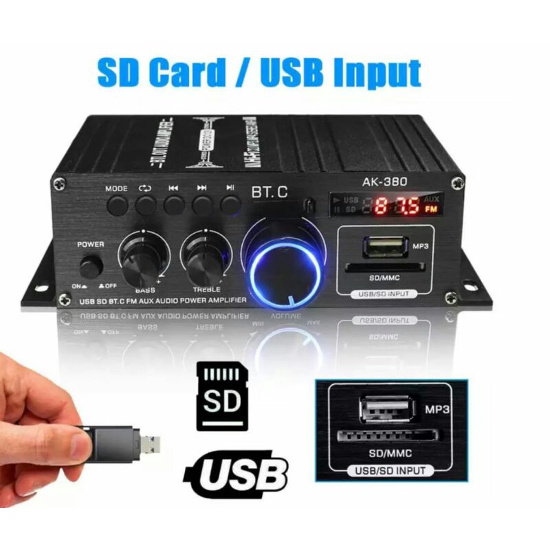 optimus amplifier Bluetooth receiver stereo mobil car audio amp musik player 12v power fm radio