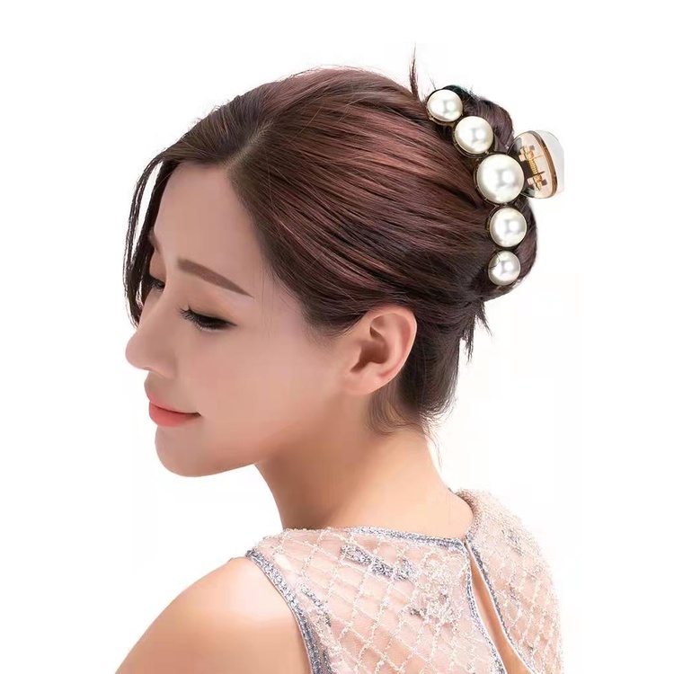 (Hello Girl)F53 INS Korean Mutiara Kecil Acrylic Hair Claw Clip girl Women Fashion  Hairpin