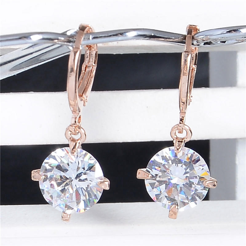 Baru Fashion Anting-Anting Bertatahkan Berwarna Zircon