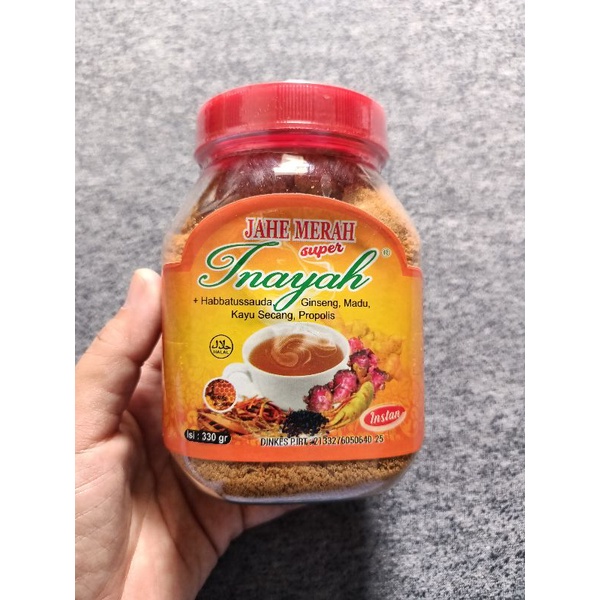 

Jahe Merah Inayah Plus Ginseng dan Madu Kemasan Botol 330gram