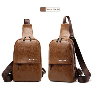 Highland Tas Selempang Kulit USB Charger Tas Slempang Pria Sling Bag IMPORT TS603