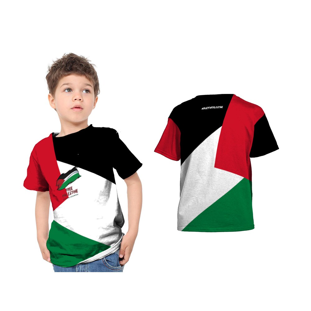 Kaos Anak Baju Palestina 02 Indonesia Free Palestine Gaza Custom Full Print