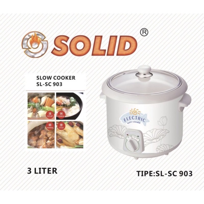 Jual SOLID SLOW COOKER SL SC 903 3LITER / SLOW COOKER 3L (PEMASAK