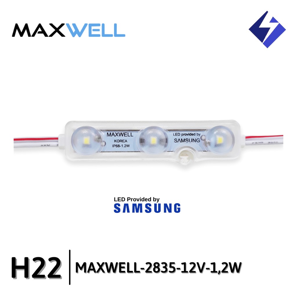 MAXWELL LED Modul SAMSUNG 3 Mata 2835 12V DC 1.2W 10000K Dove