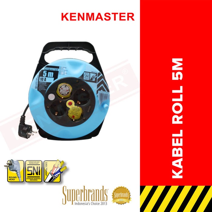 Kenmaster Kabel Roll 5 Meter 4 Lubang Colokan Listrik 10A