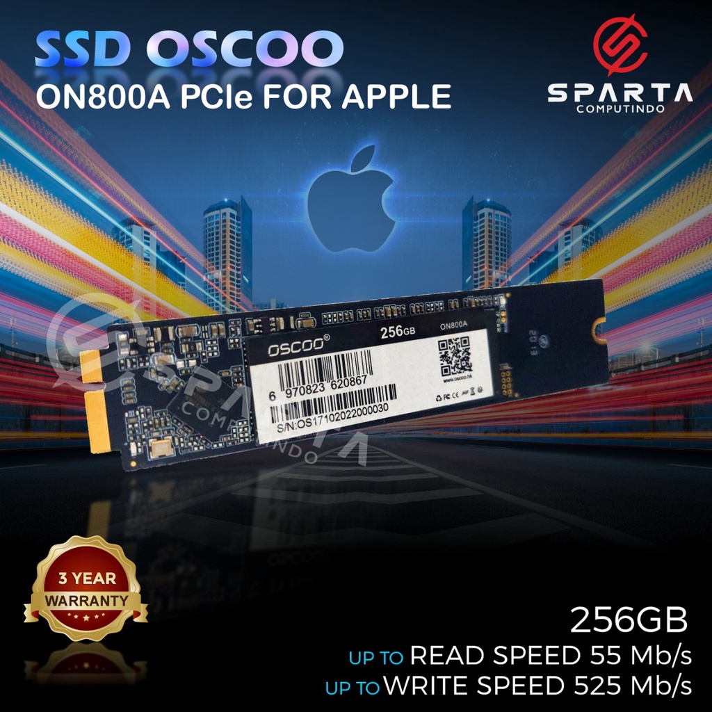 SSD OSCOO ON800A PCIE FOR APPLE (2010 AND 2011)256 GB Garansi 3 Tahun