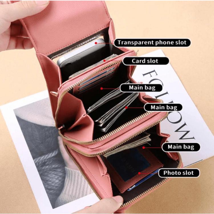 (DEMO ONLY) Tas Sling Bag Aqila /Selempang Wanita Kekinian / Tas Ponsel Modern Multiguna / Touchable