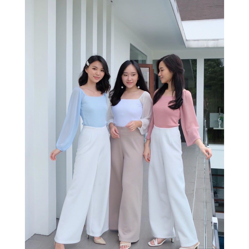 N-0019 Top Korea Tangan Chiffon