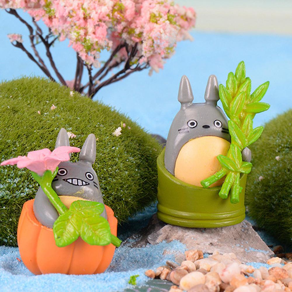 Nickolas1 Mikro Lanskap Lucu Kerajinan Miniatur Anime Jepang My Meighbor Totoro Peri Taman Ornamen