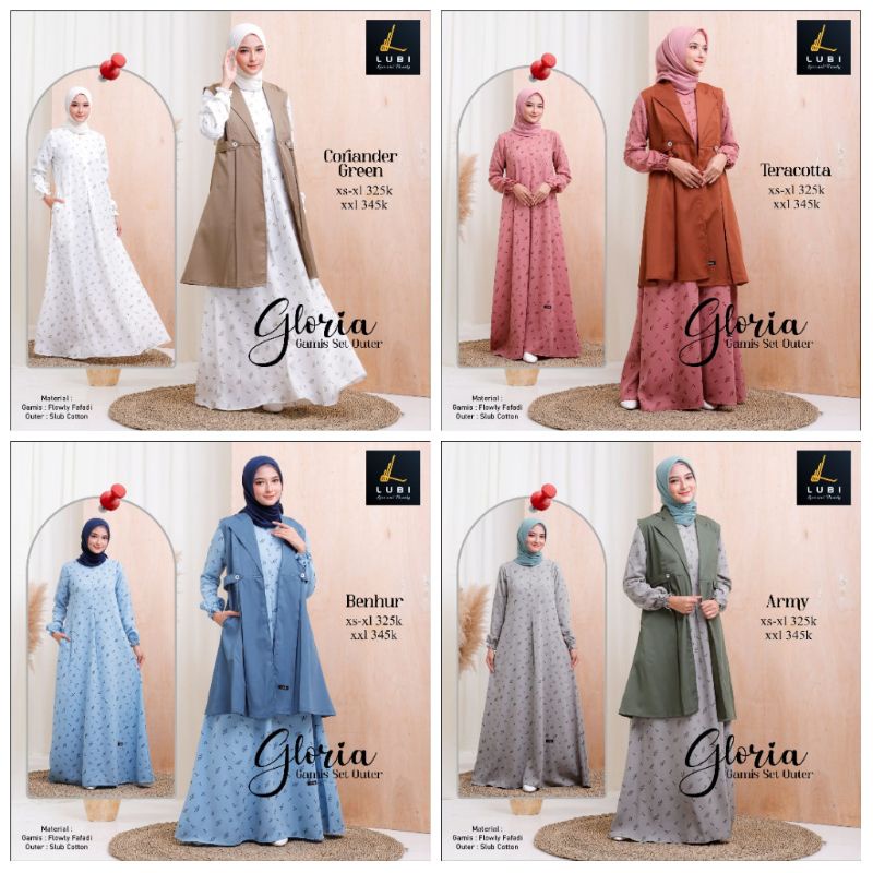 RAHMANDA STORE_GAMIS LUBI GLORIA SET TERBARU 2022