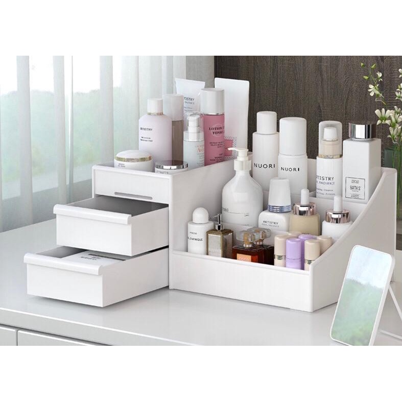 [MURAH] Rak kosmetik dengan Laci size Besar /Tempat makeup storage tempat penyimpanan skincare / Rak Penyimpanan Multifungsi / Rak Makeup Organizer/Rak Kosmetik Mini / Cosmetic Storage Drawer / Kotak Penyimpanan Makeup Organizer PADMA