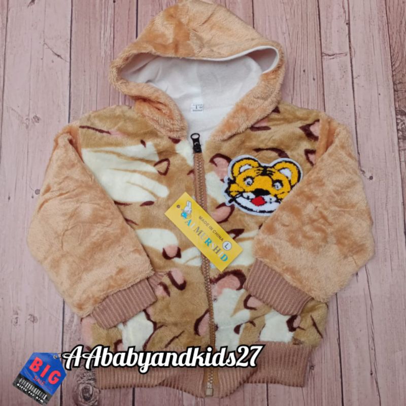 PRODUK TERBARU!!! JAKET IMPORT BULU BAYI MODEL HOODIE UKURAN L XL 3L USIA  3-36 BULAN HIGHT QUALITY