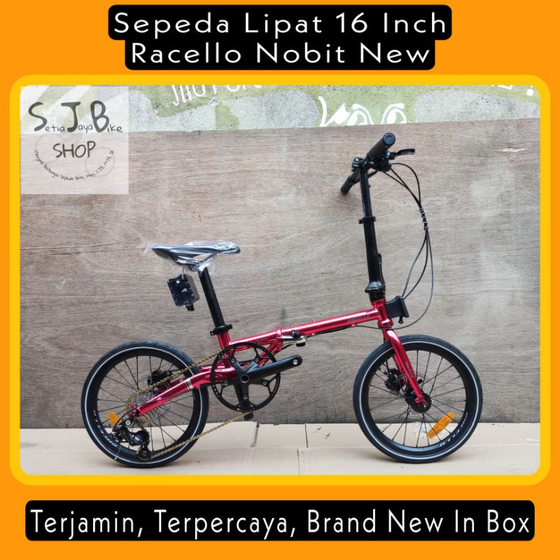 Sepeda Lipat 16 Inch Racello Nobit New Steel Hi-Ten 10 Speed Hydraulic
