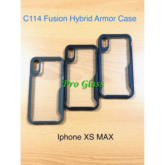 C114 Iphone X/XS/XR/XS MAX Fusion Hybrid Premium Armor Case Silicone Acrylic