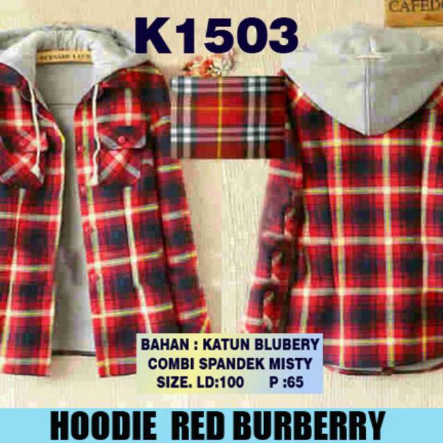 RED HOODIE RED BURBERRY