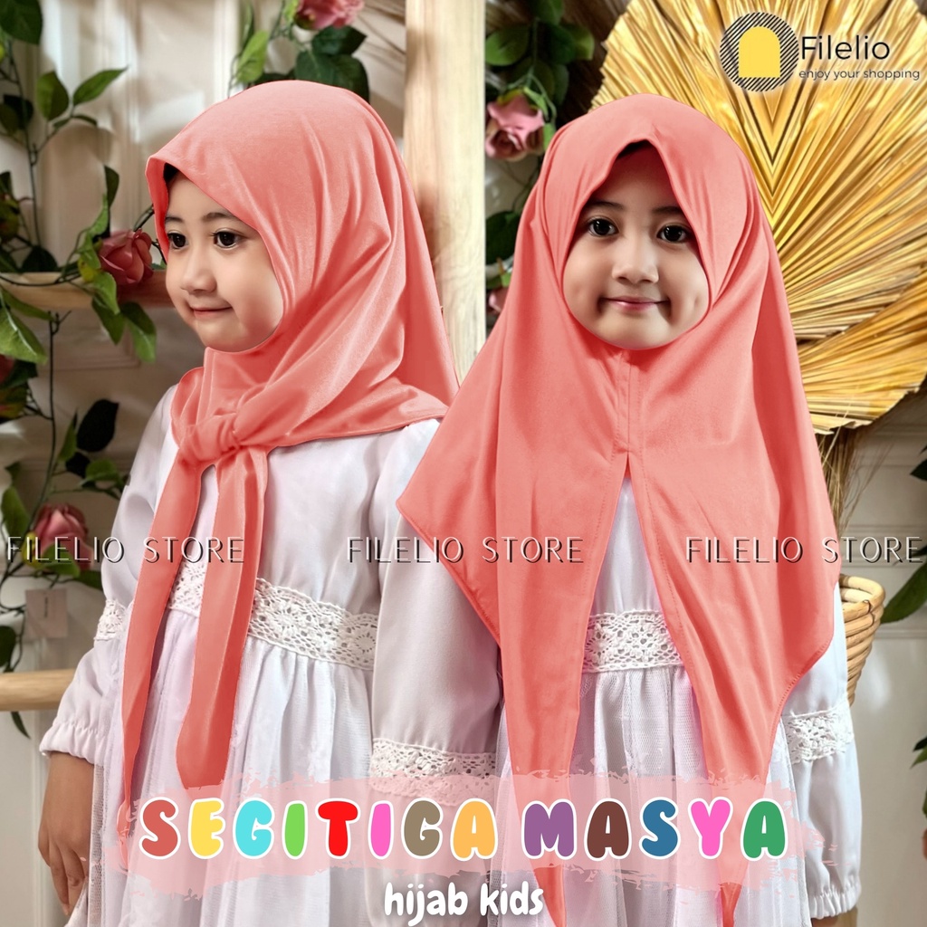 Kerudung Instan Anak Jilbab Anak Segitiga Instan Masya Jersey Lucu Murah / Segi Tiga Instan Anak / Segitiga Instan Anak Jersey Premium Umur 1-3 Tahun