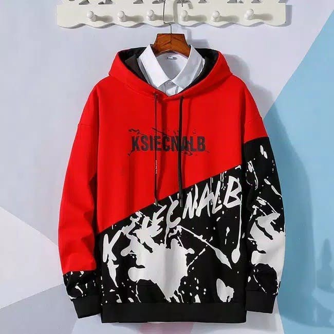 MOMBERT X KSIECLAB - SWEATER HOODIE PRIA - HOODIE JUMPER KEKINIAN - SWEATER COWOK-KSIECNALB MERAH