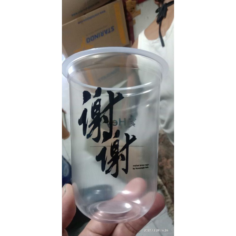 GELAS CUP  OVAL  16OZ 2 WARNA SABLON