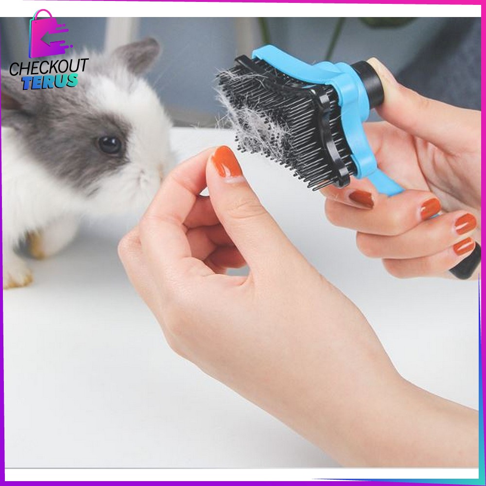 CT C574 Sisir Grooming Tombol Otomatis Sisir Untuk Kucing Anjing Sikat Hewan Peliharaan Pet Brush Sisir Bulu Hewan Alat Pembersih Bulu Kucing