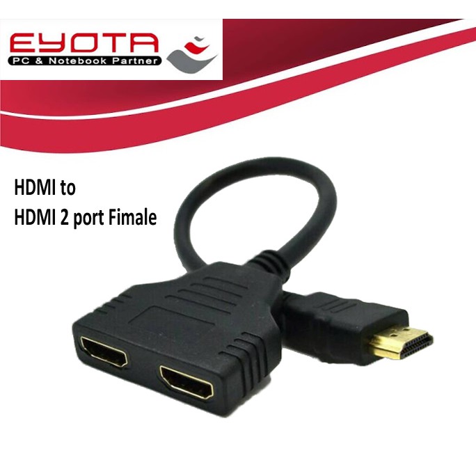 hdmi to 2 Hdmi / Hdmi cabang - Hitam