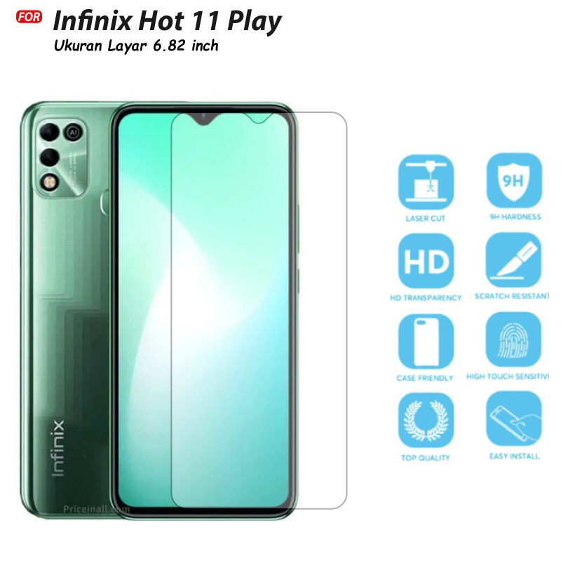 Tempered Glass Infinix Hot 11 Play - Anti Gores Kaca Premium Quality