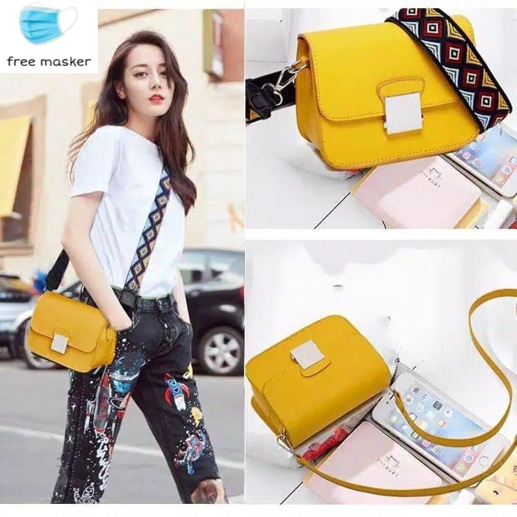 tas wanita Zar4 tas Sling Bag Double Strap asli import tas selempang tas kulit tas branded#002