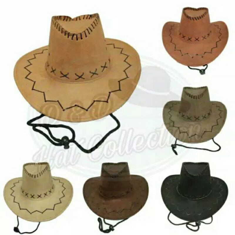 Topi Fedora Cowboy Dewasa Import