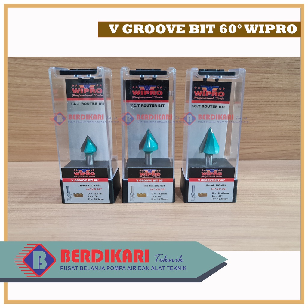 WIPRO Mata Profil V GROOVE 2 FLUTE, 60° ANGLE