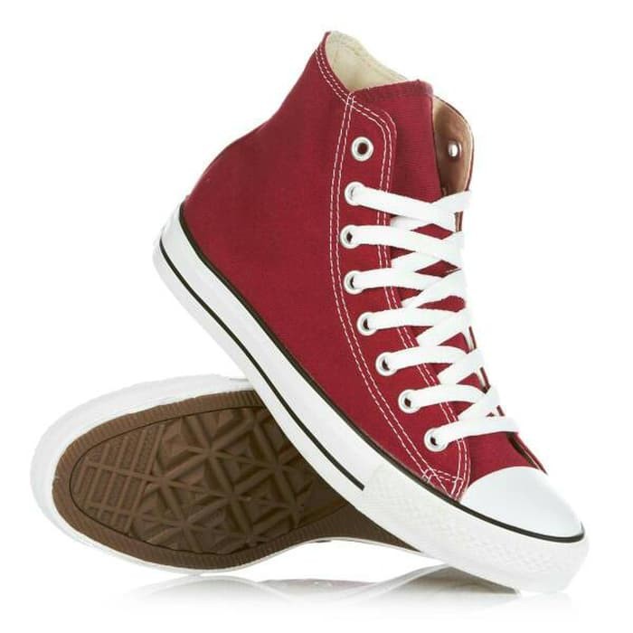 Sepatu Pria Wanita Sneakers Tinggi Casual All Star Classic Merah Maroon Termurah