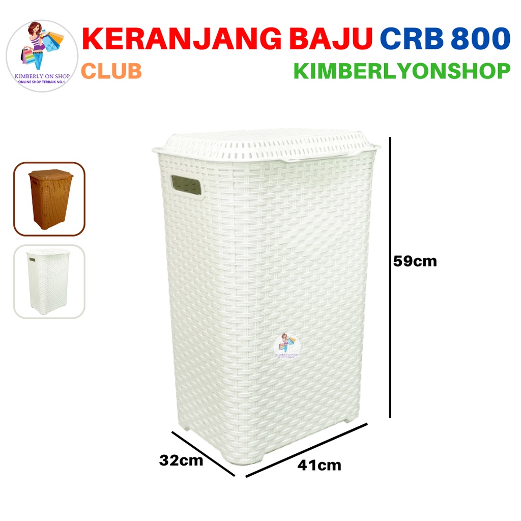 Keranjang Baju Pakaian Serbaguna Laundry Basket Plastik CRB 800 Club