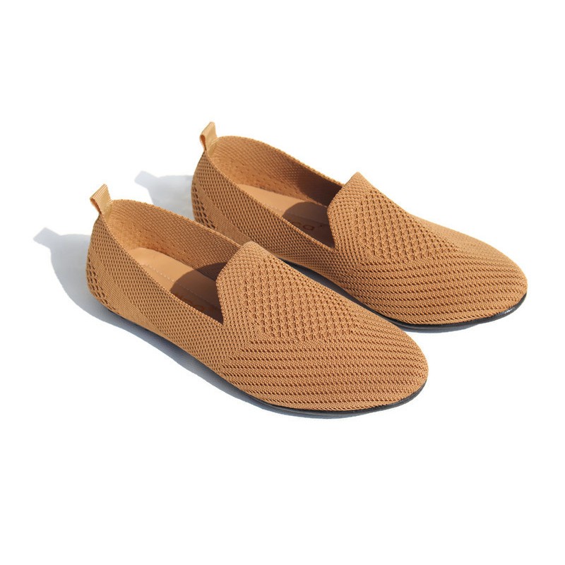 Sepatu Wanita Flatshoes Karet Bahan Rajut Premium
