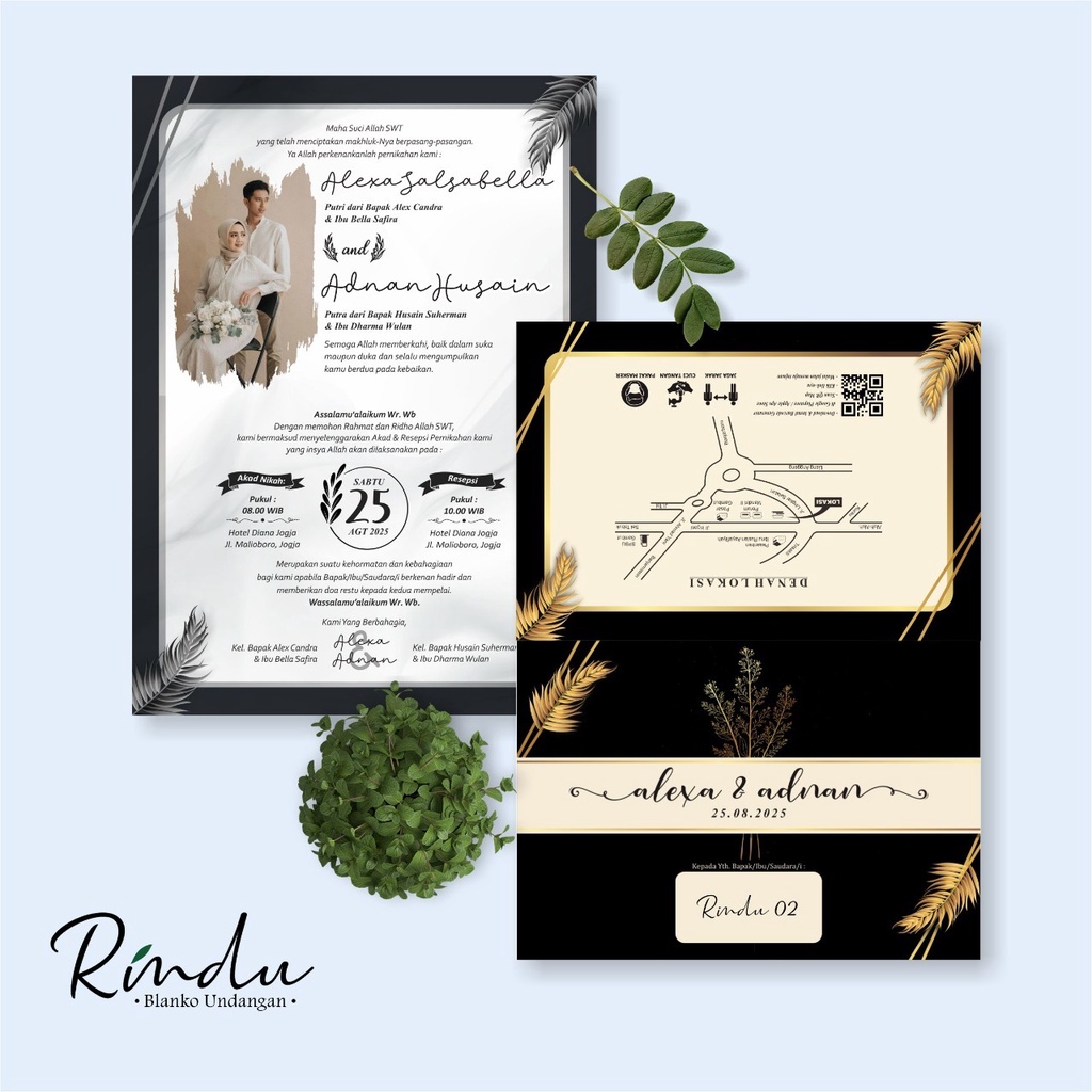 UNDANGAN PERNIKAHAN RINDU - BLANGKO UNDANGAN RINDU KOSONG - BLANKO UNDANGAN KOSONGAN - KARTU UNDANGA