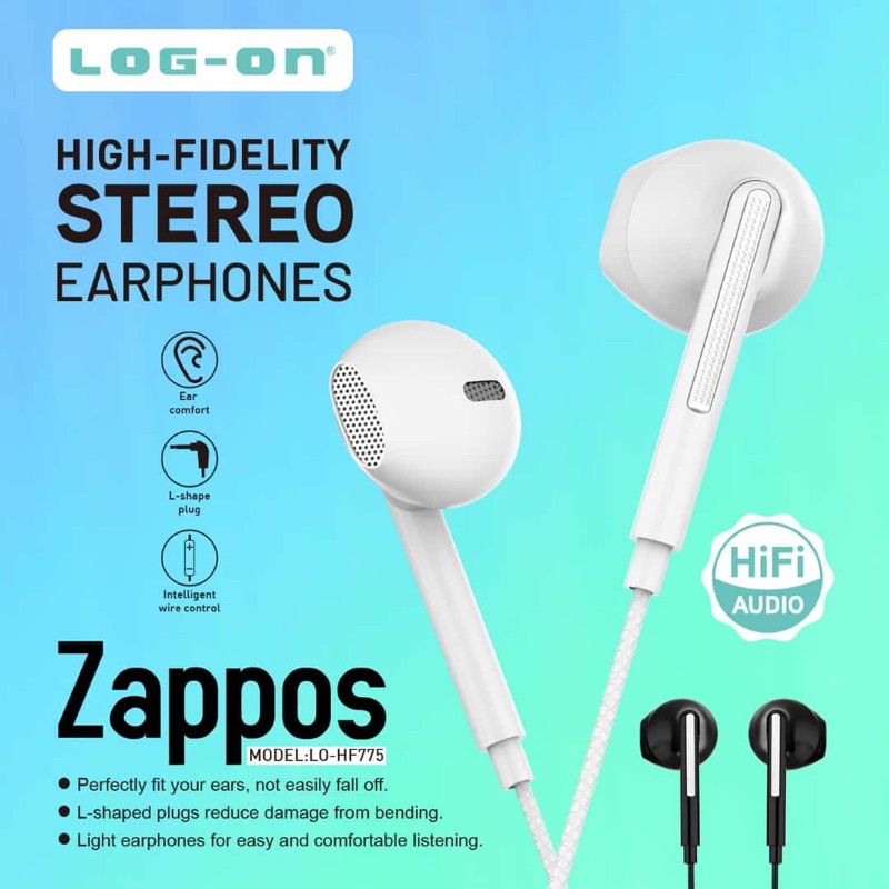 HEADSET - HF - EARPHONE LOG ON ZAPPOS LO-HF775 FIDELITY STEREO