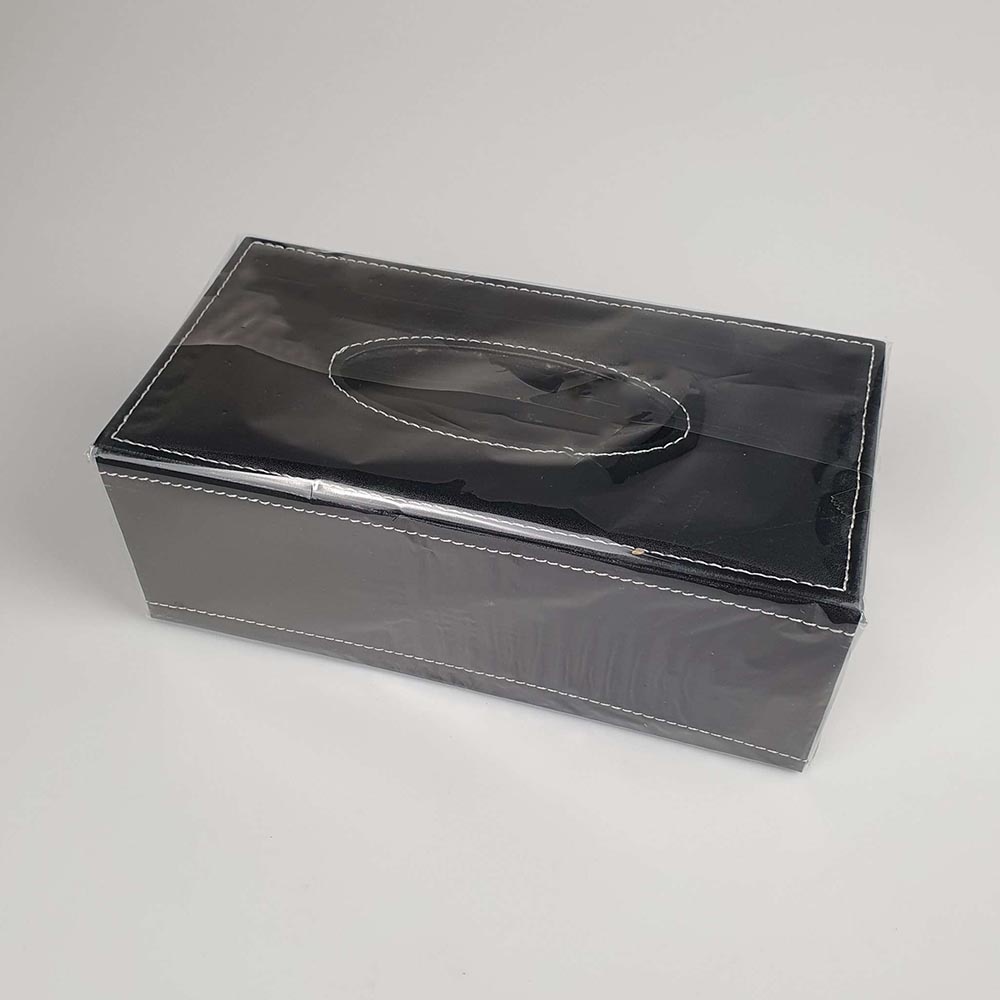 Kotak Tisu Premium Kulit Tissue Box - ZJ007 - Black