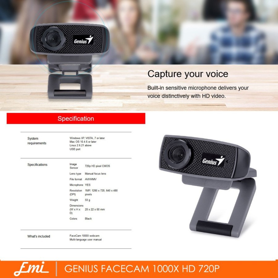 GENIUS FACECAM 1000X HD 720P - Webcam Face Camera