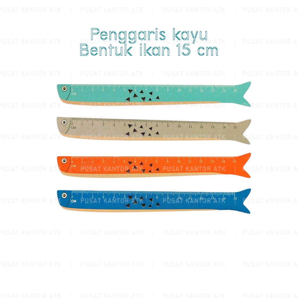 

Penggaris Mistar Kayu Impor Panjang 15 cm Bentuk Ikan Fish Ruler fancy Hadiah Gift Lucu Jual Satuan