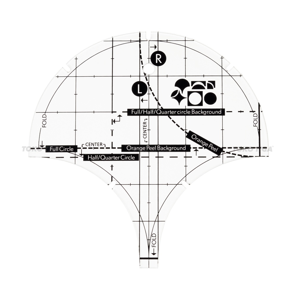 Penggaris Quilting / Quilt Ruler Half Circle / Orange Peel (QR-102)