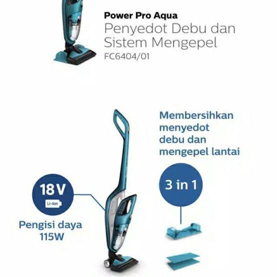 Philips Vacuum Cleaner - Vac &amp; Mop Handstick + Handheld FC6404/01