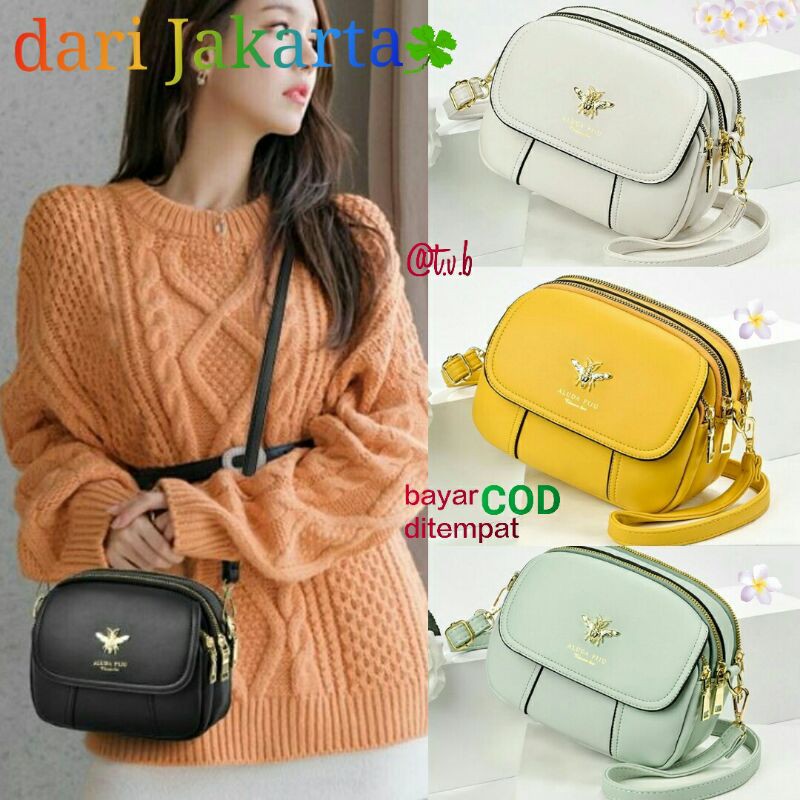 Tas wanita Tas selempang cantik Tas import Batam elegan branded kerja t93886
