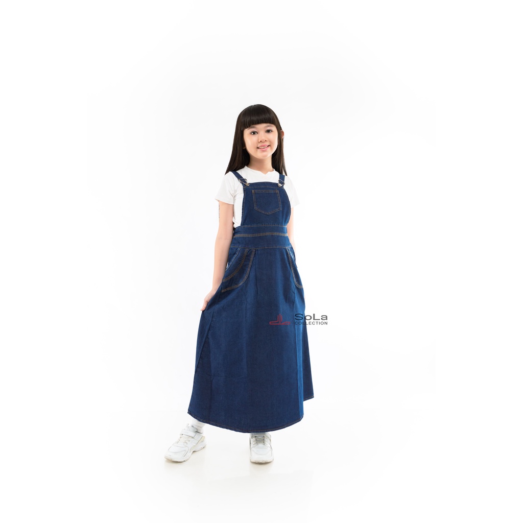 Sola - Overoll Rok Anak Rok jeans anak Warna Navy usia 6-11 tahun kode 89096