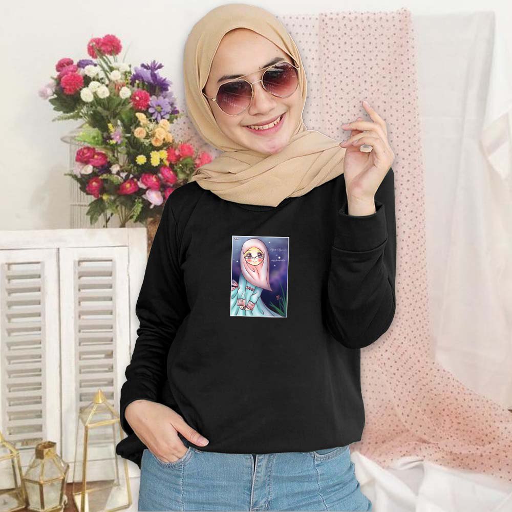 SWEATER WANITA CREWNECK, HIJAB CUTE PAKAIAN WANITA.