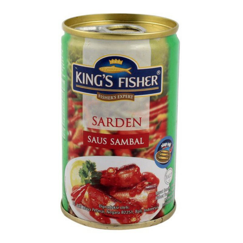 King's fisher sarden saus sambal 425gr / ikan sarden / sarden ikan kaleng / king ikan sarden / sarden harga promo