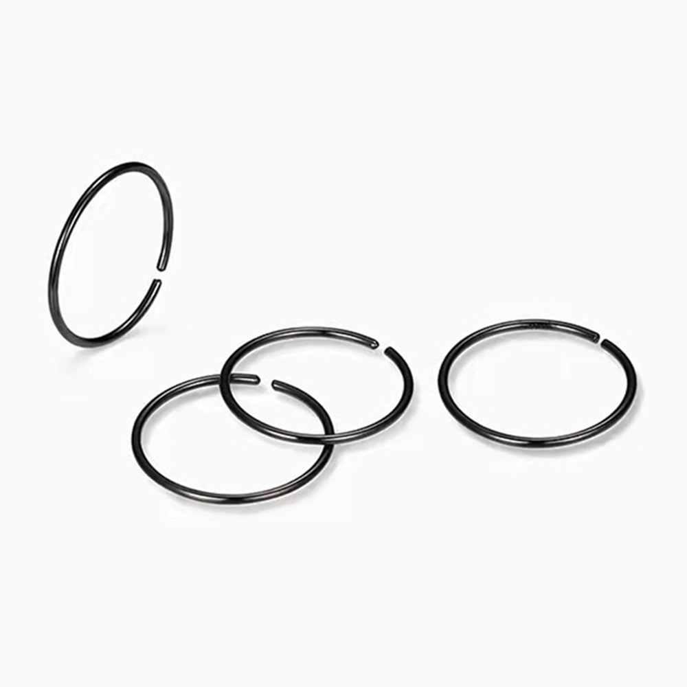 1pc Cincin Model Terbuka Bahan Metal Warna Hitam Gaya Vintage Adjustable Untuk Wanita