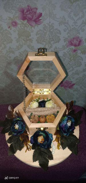 Ring Box, Kotak Cincin, Kotak Seserahan, Ring Bearer - Rustic Dengan/tanpa Inisial.