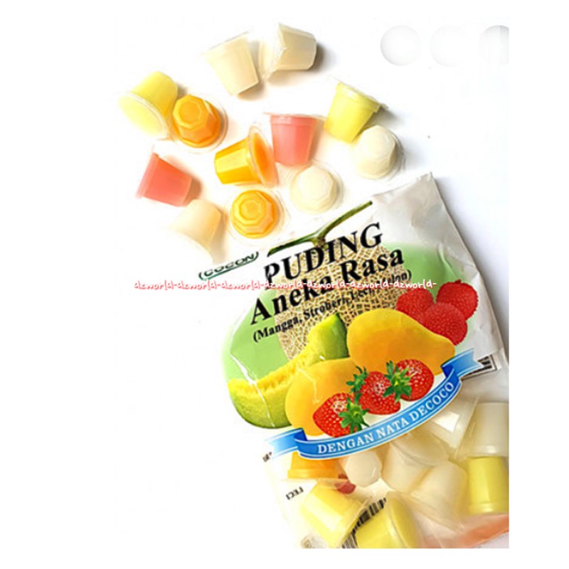 Cocon Mixed Mini Pudding 70pcs With Nata de Coco Puding Kecil Kemasan Cup Agar Kokon Coccon