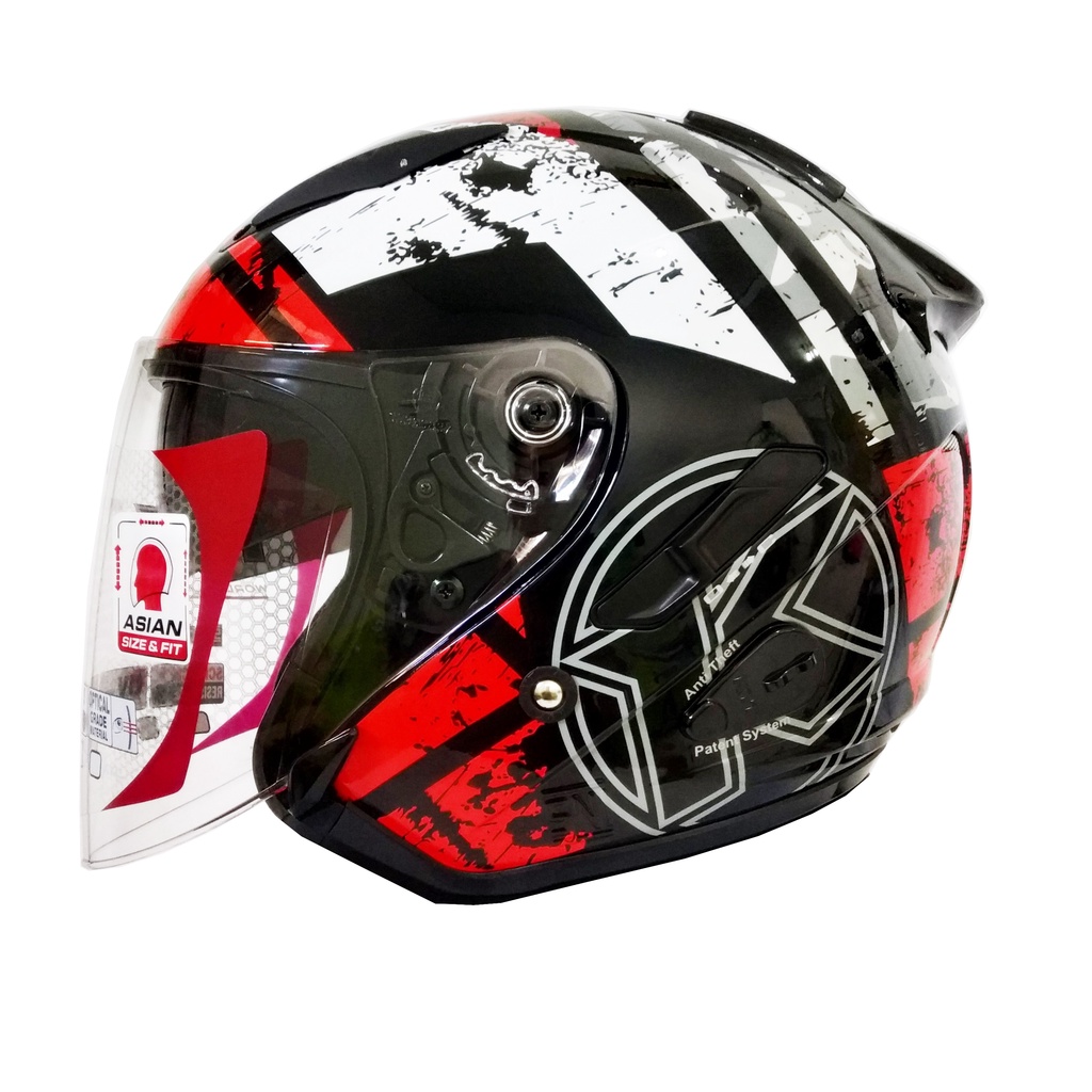 HELM KYT GALAXY FLAT R #5 BLACK RED DOUBLE VISOR ORIGINAL KYT