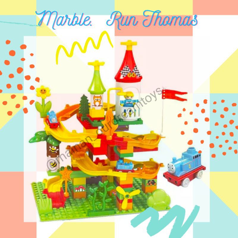 Bricks Kingdom / Marble Run Thomas / Mainan Edukasi Lego Duplo Thomas