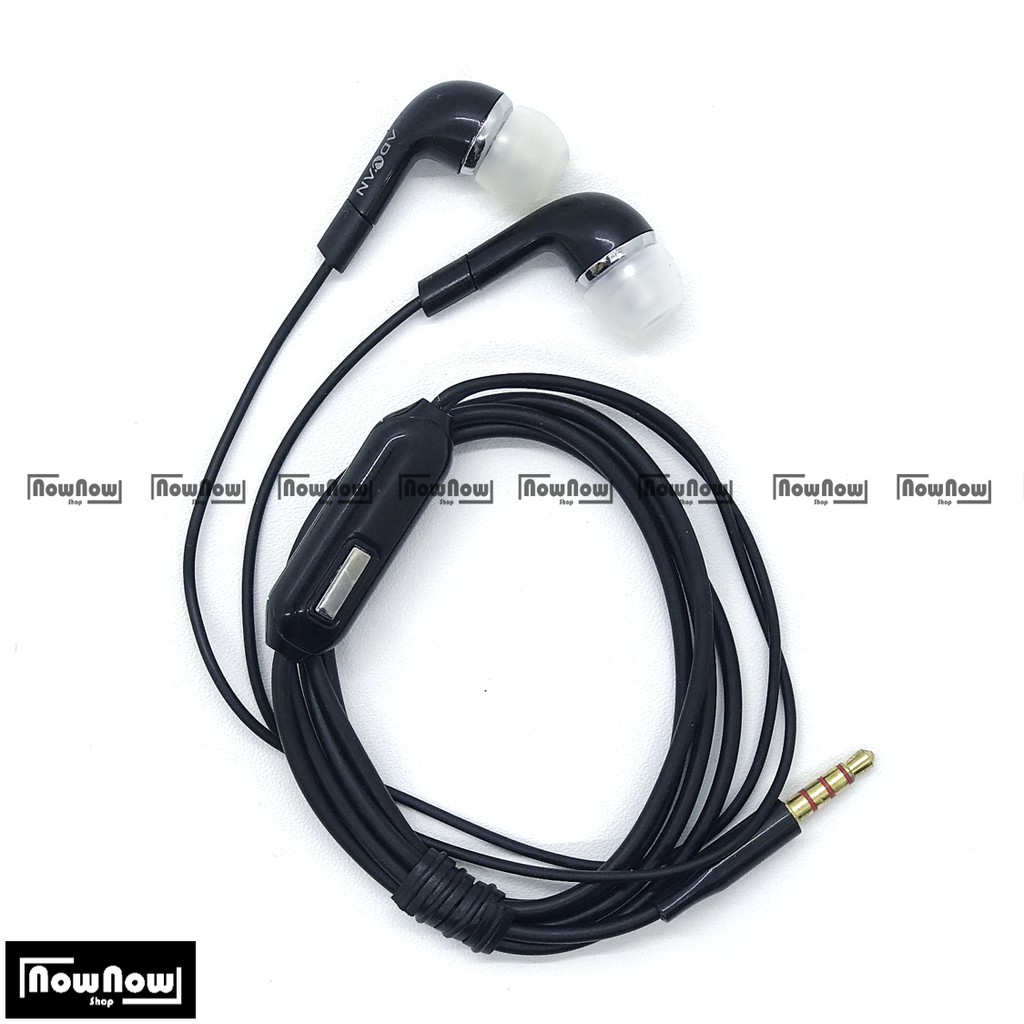 Headset Earphone Handsfree Stereo Advan Vandroid Hitam Super Bass S4P S4F S4Z I5C Plus I4D S5E S6