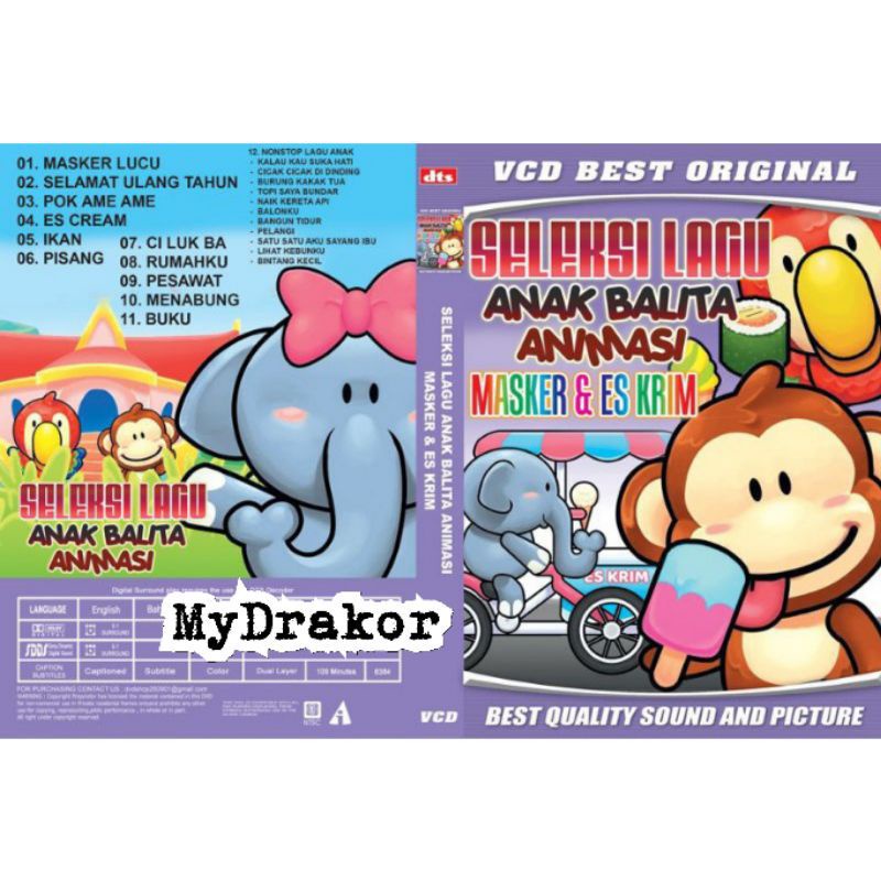 Kaset VCD Seleksi Lagu Anak Anak Balita Animasi