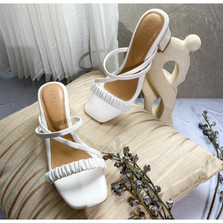 [COD/BAYAR DITEMPAT] SEPATU SANDAL HAK TAHU CANTIK SU75 HEELS ANDIN IKATAN CINTA TERMURAH /highheels